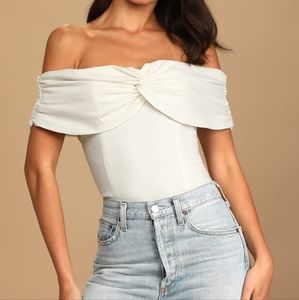 NWT Off the shoulder white body suite